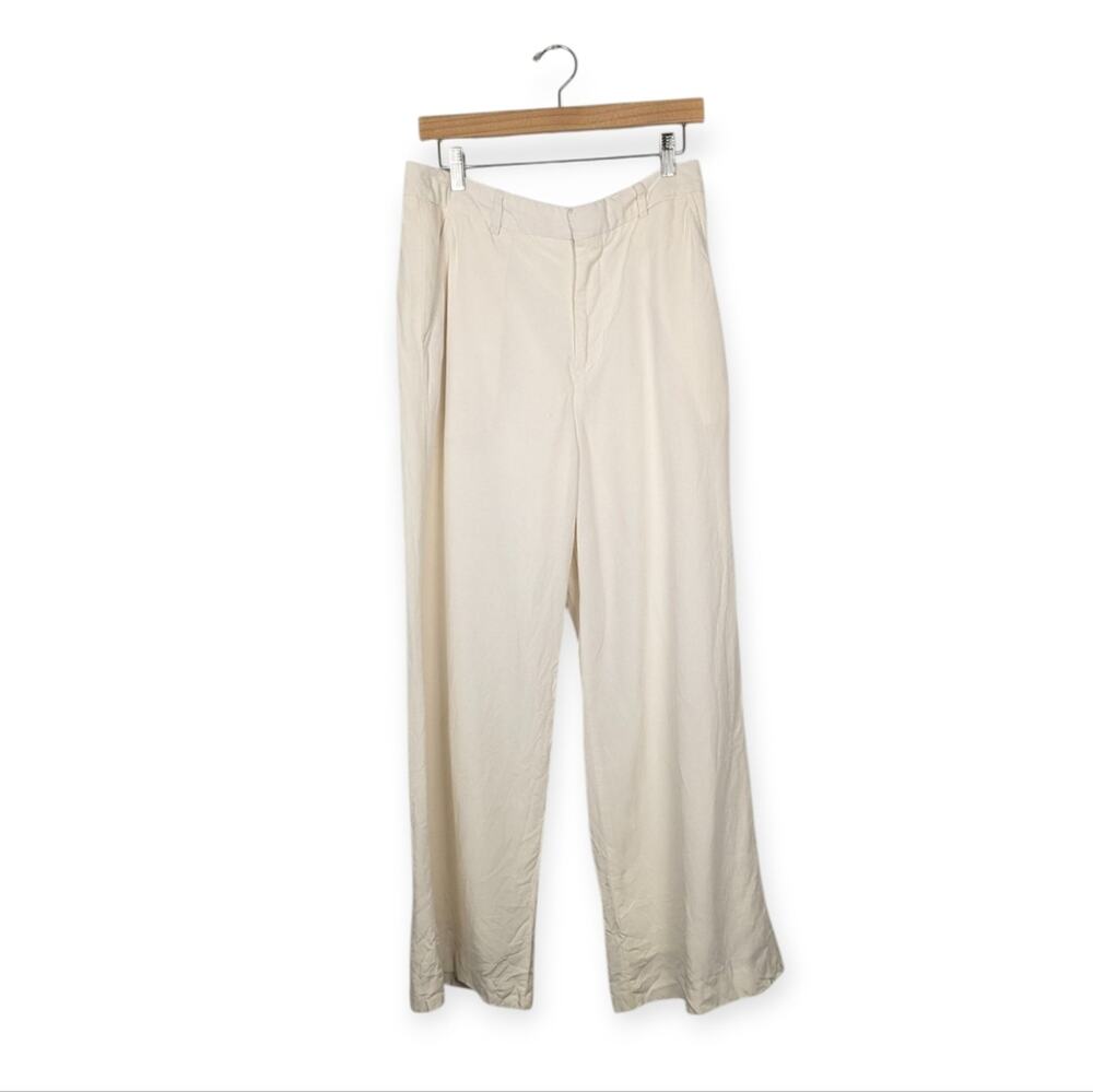 Scotch & Soda Cream Hana Tailored High-Rise Wide Leg Pant Size 31/30